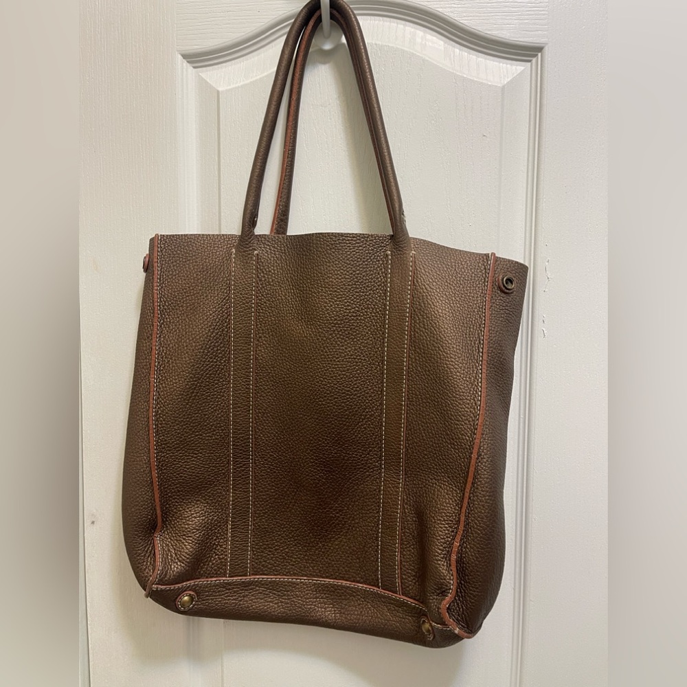 J. Crew Brown Leather Structured Tote
